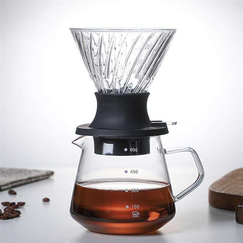 600ml Dripper Switch Glass V60 Pour Over Coffee Maker V Shape Drip Coffee Dripper and Green