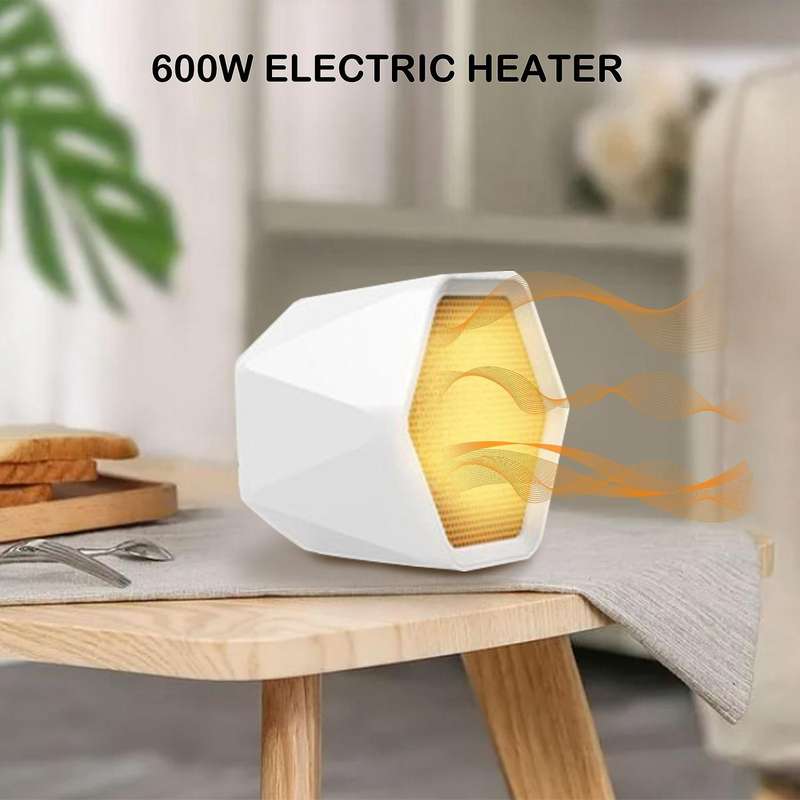600W Portable Electric Heater Mini Fan Hexagon Ceramic Heating Stove Radiator for Home Office Warmer