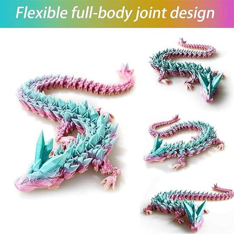 60CM Movable Dragon Ornament with Joints Dragon Ornament Stress Reducing Desktop Toy Ornament