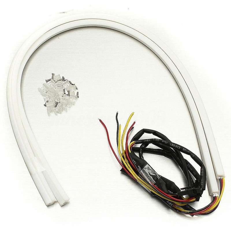 60Cm Flexible Car Soft Tube Guide LED Strip Lamp DRL Daytime Running Light