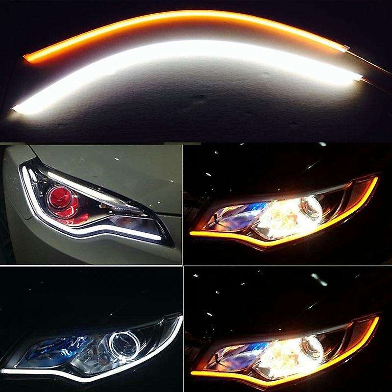 60Cm Flexible Car Soft Tube Guide LED Strip Lamp DRL Daytime Running Light