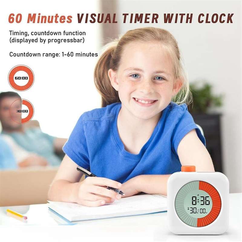 60minute Visual Timer,dual Timer Clock,classroom Timer,countdown Timer for Timer Management Tool Fo
