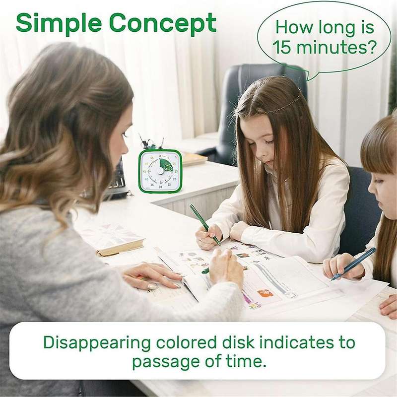 60Minute Visual Timer with Protective Case,Dinosaur Disk Timer for Kids and Adults,Silent Countdown