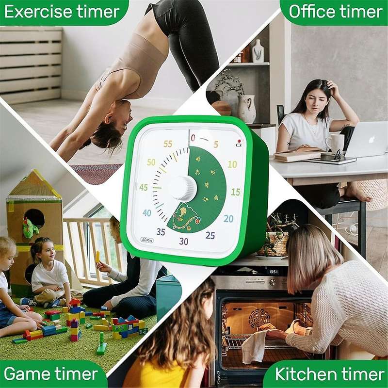 60Minute Visual Timer with Protective Case,Dinosaur Disk Timer for Kids and Adults,Silent Countdown