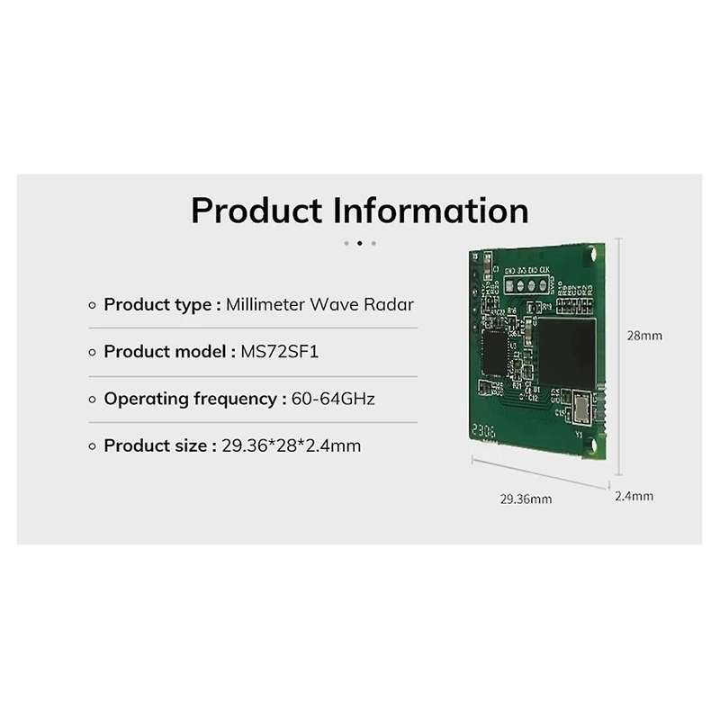 60GHz mmWave Radar Sensor Monitoring MS72SF1 Small Size and Low Power Consumption Human Presence Se