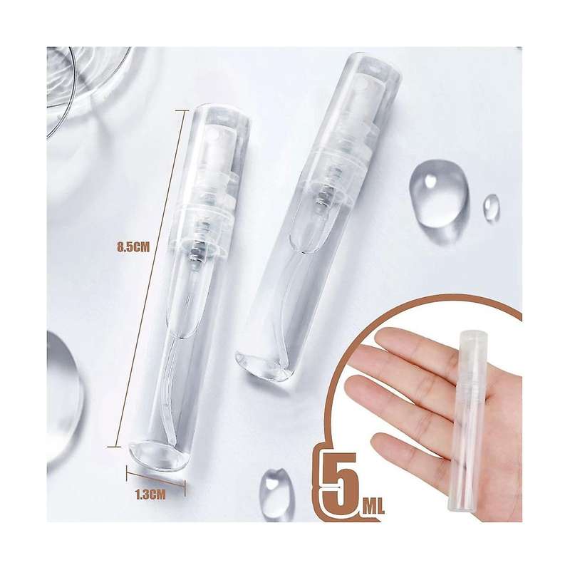 60pcs 5ml Mini Spray Bottle, Mini Clear Plastic Spray Bottle Empty, Fine Mist Refillable Perfume Bot