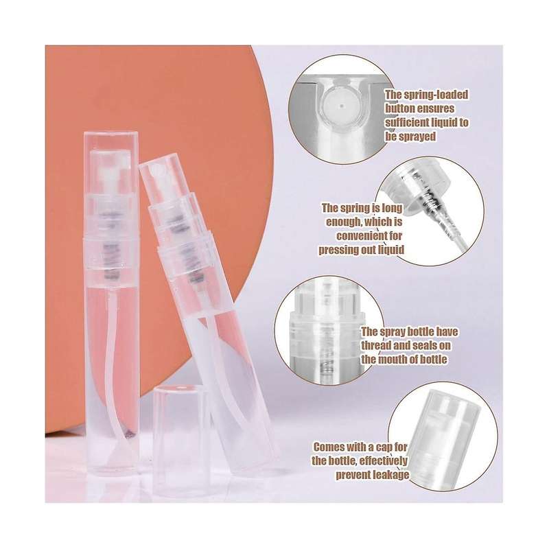 60pcs 5ml Mini Spray Bottle, Mini Clear Plastic Spray Bottle Empty, Fine Mist Refillable Perfume Bot
