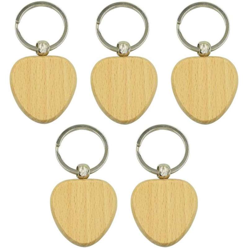 60pcs Blank Heart Wooden Key Chain Diy Promotion Keychain Keyring Pendant Tags Promotional Gifts