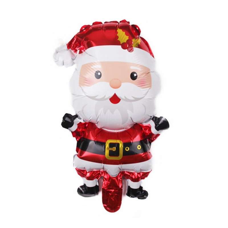 60pcs Christmas Balloons Aluminum Foil Small Balloon Toy Xmas Tree Gingerbread Man Santa Birthday Pa