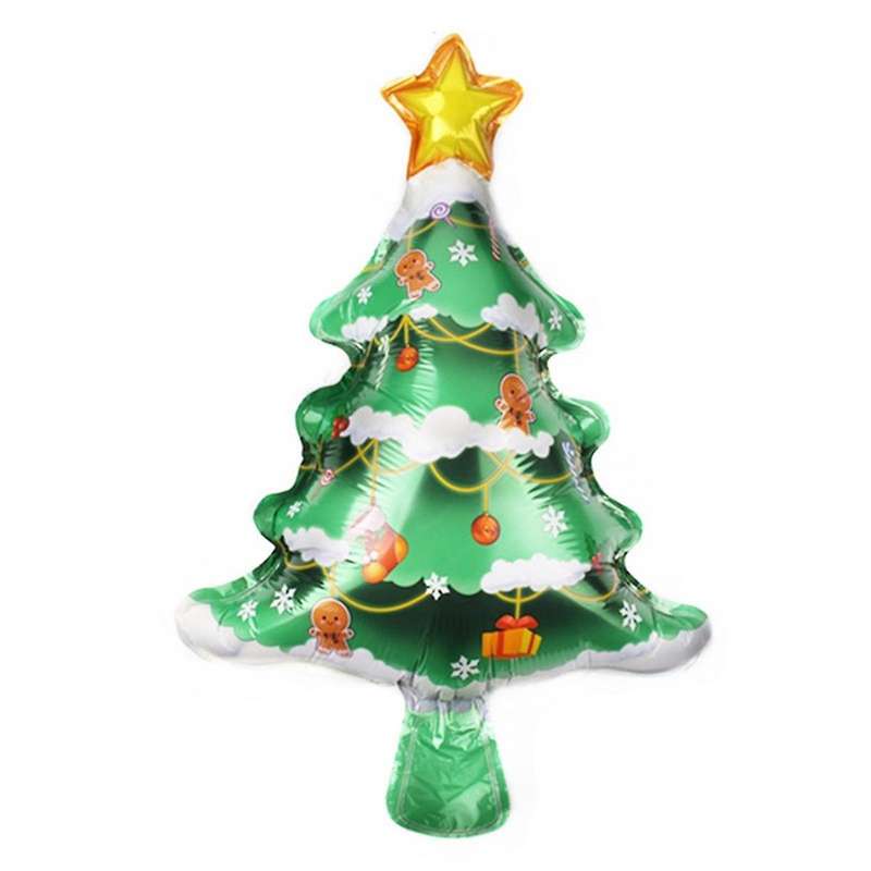 60PCS Christmas Balloons Aluminum Foil Small Balloon Toy Xmas Tree Gingerbread Man Santa Birthday P