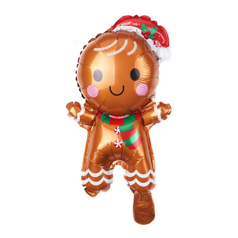 60PCS Christmas Balloons Aluminum Foil Small Balloon Toy Xmas Tree Gingerbread Man Santa Birthday P