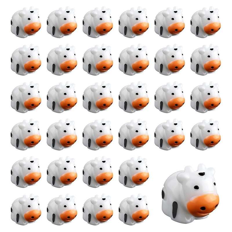 60pcs Cute Mini Cows Figurines, Tiny Miniature Resin Cow Mini Cow Ornaments Resin Animals for Landsc