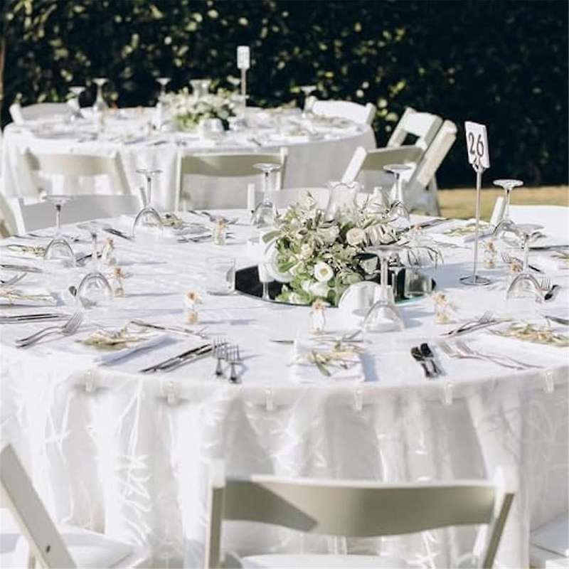 60pcs Transparent Tablecloth Clips Windproof Table Cover Holder Clamps for Outside,Picnics,Weddings,