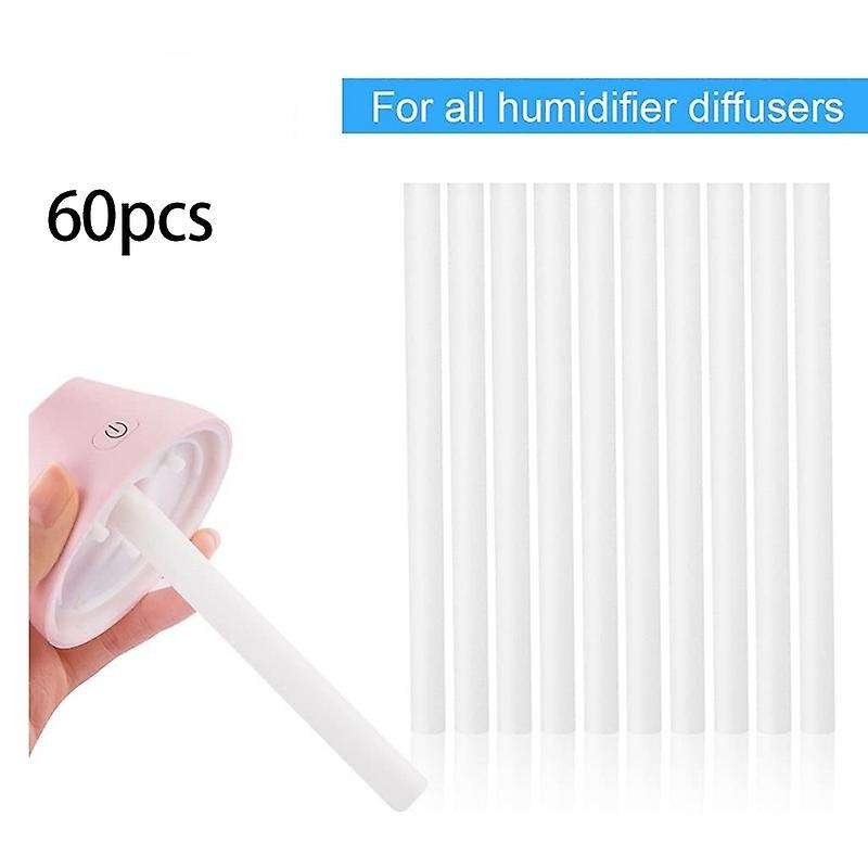 60pcs Cotton Swab Filters Refill Sticks Replacement Wicks for Portable Personal Usb Powered Humidif