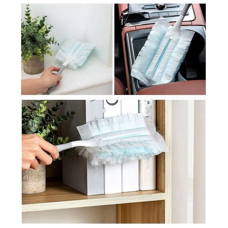 60pcs Duster Refills Electrostatic Duster for Cleaning with 2 Handles for Home Ceiling Furniture Mul