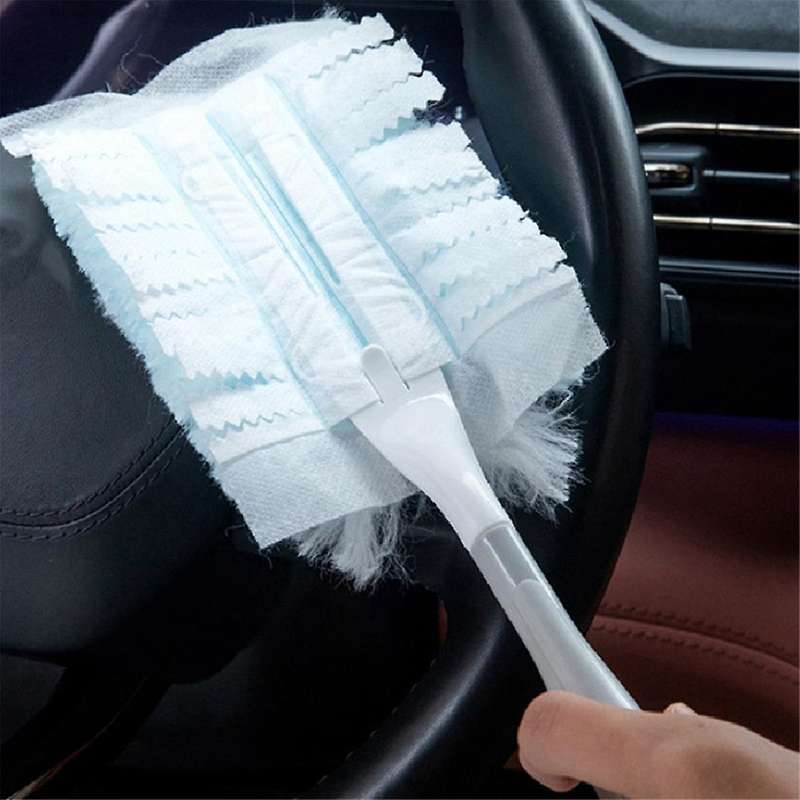 60pcs Duster Refills Electrostatic Duster for Cleaning with 2 Handles for Home Ceiling Furniture Mul