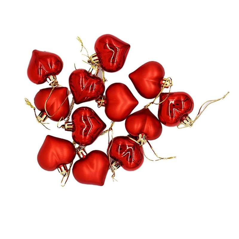 60pcs Love Christmas Tree Pendant Christmas Peach Heart Electroplated Ball Party Wedding Home Decora