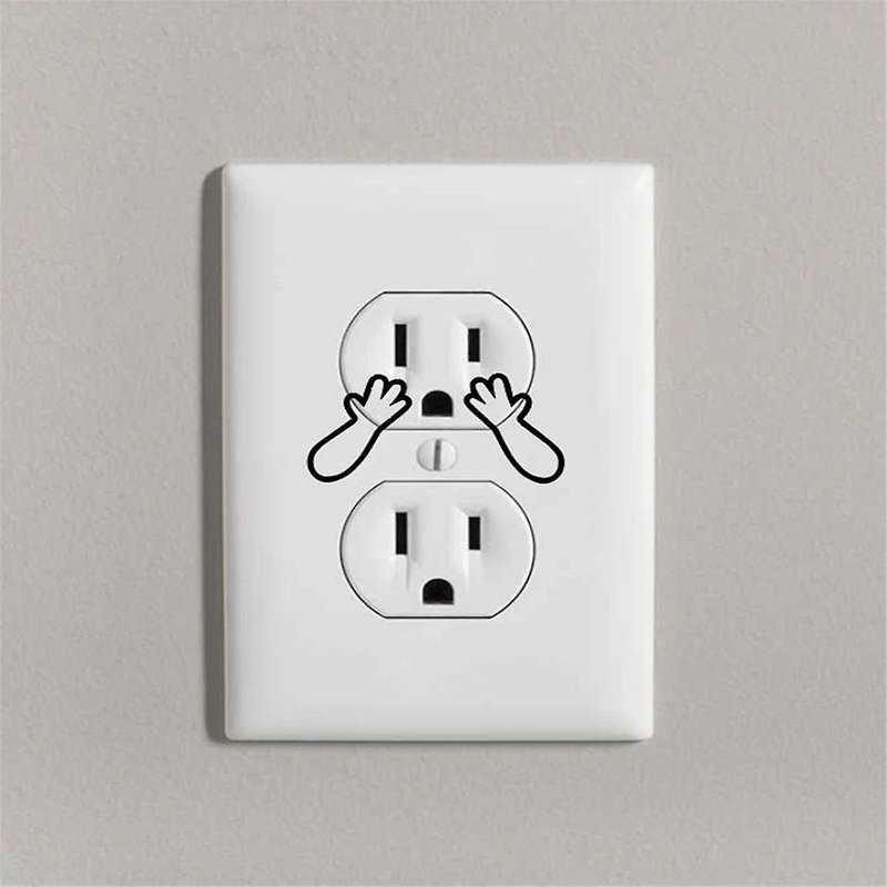 60PCS Funny Outlet Cover Decal Wall Outlet Sticker Pretend Electrical Outlet Sticker Hand Outlet Dec