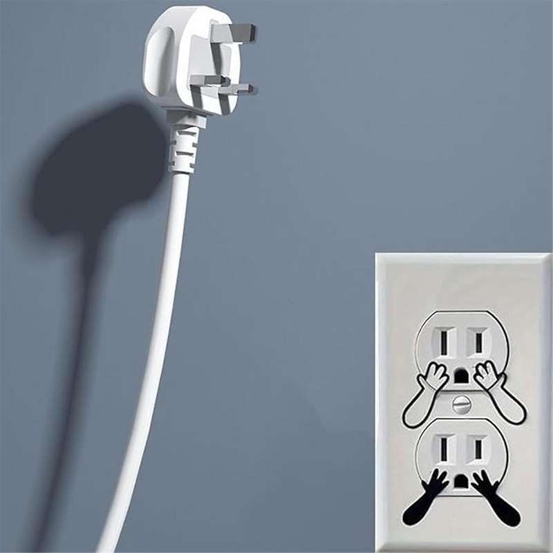 60PCS Funny Outlet Cover Decal Wall Outlet Sticker Pretend Electrical Outlet Sticker Hand Outlet Dec