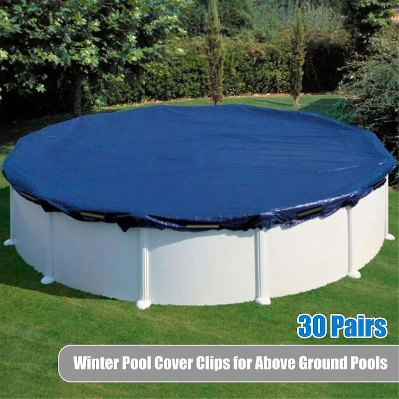 60pcs Winter Pool Cover Clips for Above Ground Pool Covers-2 Shapes Pool Cover Clips 4.7 Inch Pool W