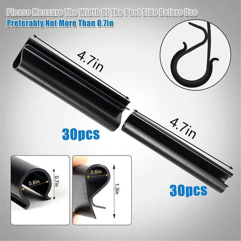 60pcs Winter Pool Cover Clips for Above Ground Pool Covers-2 Shapes Pool Cover Clips 4.7 Inch Pool W