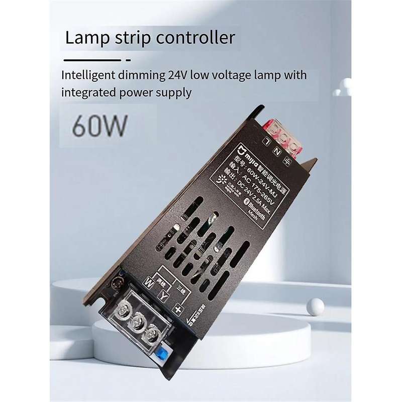 60W LED Strip Controller DC24V Lighting Transformer Intelligent Dimming Power Supply with Bluetooth