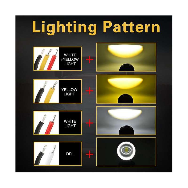 60w 6000lm Round Led Angel Eyes Light Bar 6000k/3000k White+yellow Light for Motorcycle Offroad Led