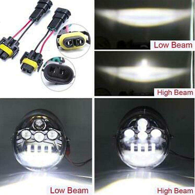 60W Motorcycle LED Headlights HI Low Beam Headlights for VRSC VRSCA VRSCB V-Rod Muscle 2002-2017