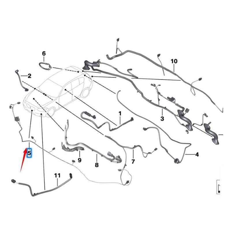 61129365042 Car Front Bumper Parking Sensor Wiring Harness Cable for 3 Series F30 F80