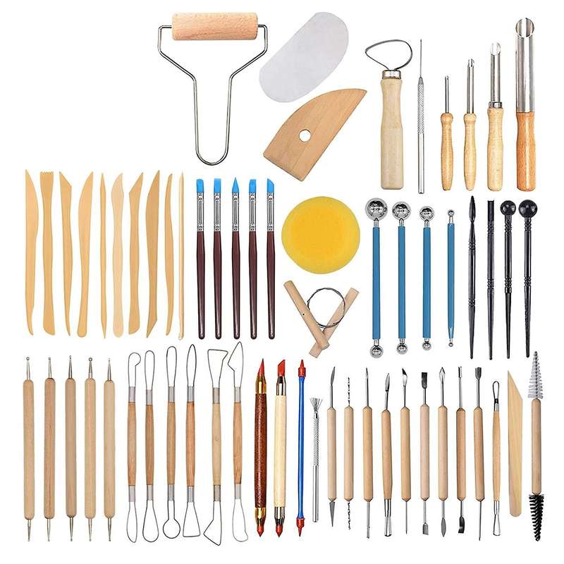 61Pcs Clay Tools Sculpting Pottery Tools Polymer Modeling Clay Sculpture Set for Pottery Modeling,Ca