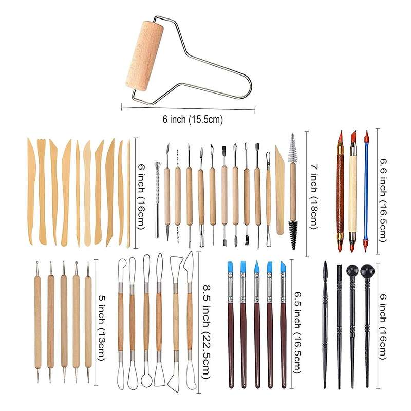 61Pcs Clay Tools Sculpting Pottery Tools Polymer Modeling Clay Sculpture Set for Pottery Modeling,Ca