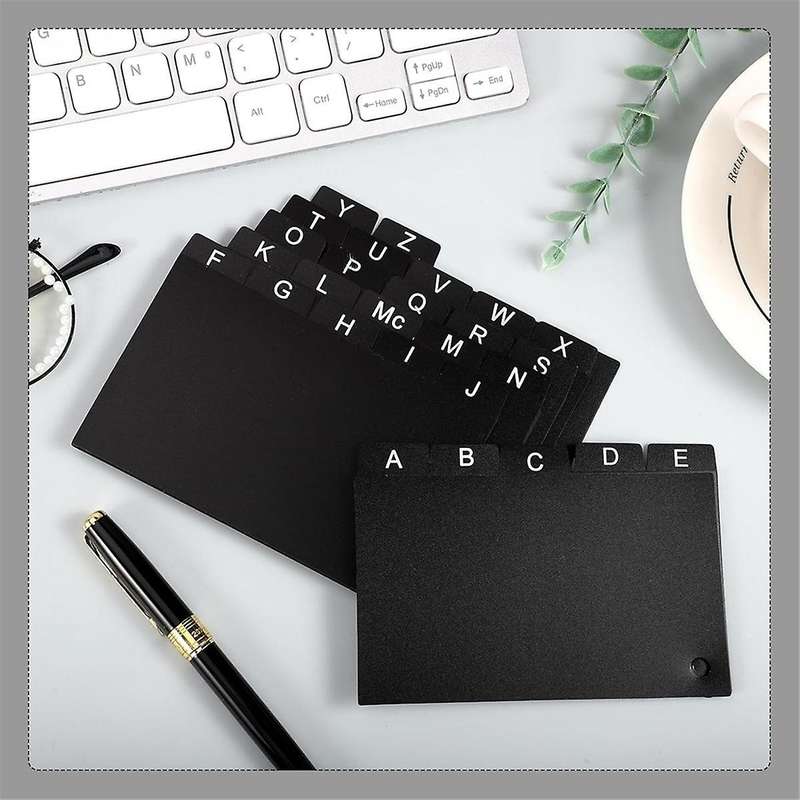 62 Pieces Black Index Card Dividers 3x5, Alphabetical Tabbed Index Card Dividers with Ring Index Car