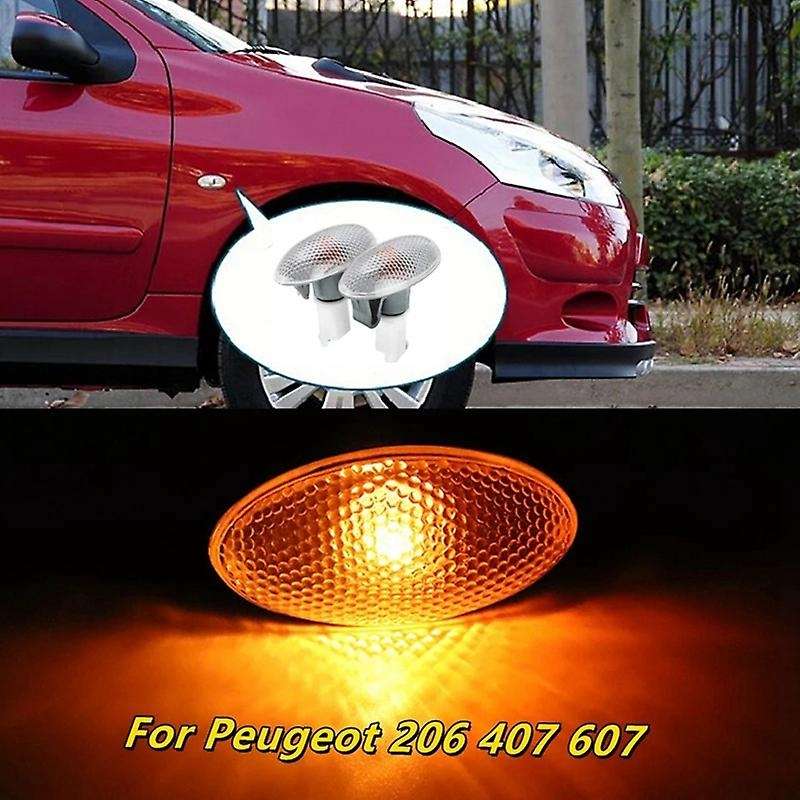 632574 2 X Turn Signal Side Marker Light Repeater Lamp Indicator Compatible 206 407 607