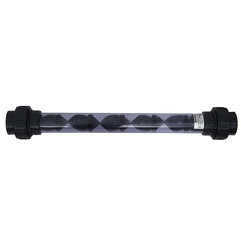63mm Union Connector Upvc Helical Static Mixers Industry Anti Corrosion Plastic Dosing Liquid Mixing