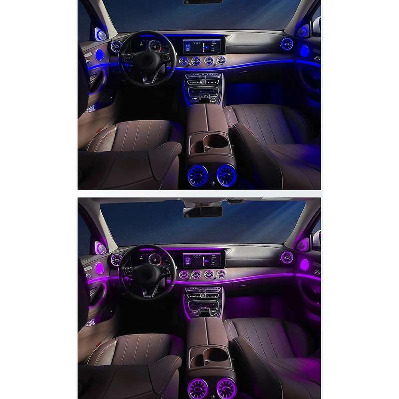 64 Color Car Front Turbine Air Outlet Ambient Light A/C Vent Outlet Atmosphere Lamp for E Class W213