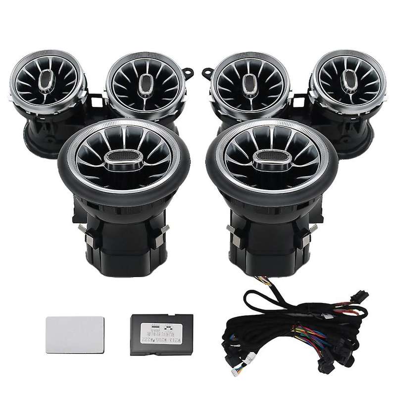 64 Color Car Front Turbine Air Outlet Ambient Light A/C Vent Outlet Atmosphere Lamp for E Class W213