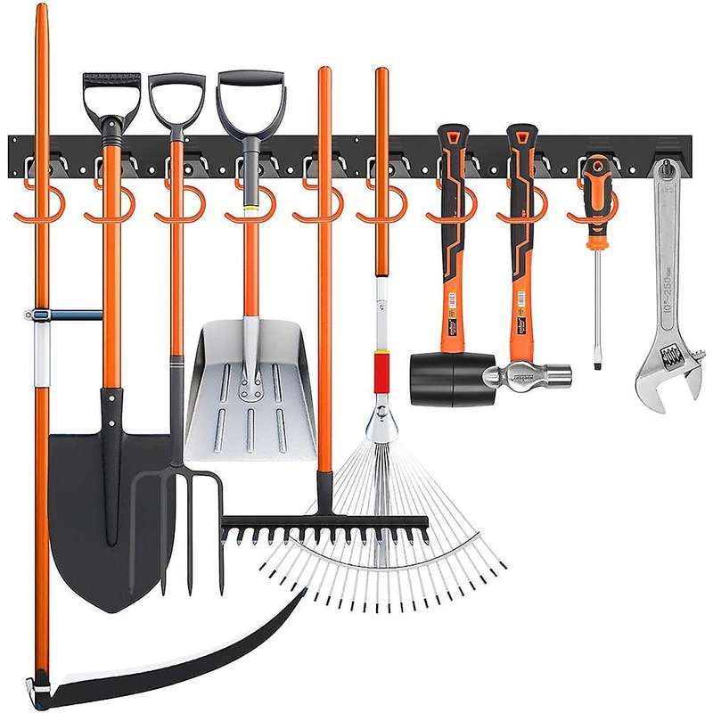 64 Inch Adjustable Storage System, Wall Mount Tool Organizer, Tool Hangers for Mop and Broom Holder