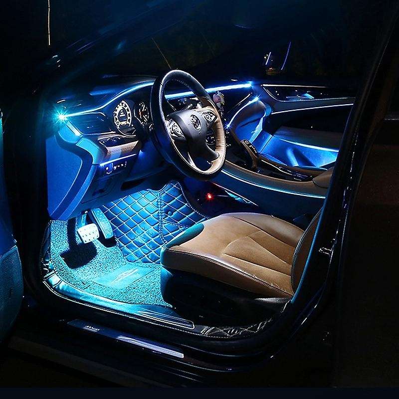 64-Color RGB Car Interior Ambient Atmosphere Light Footlight Car Interior Light Wireless Application