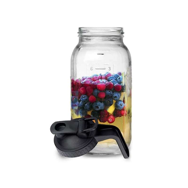 64oz Glass Pitcher with Lid Wide Mouth Jar Leak-proof Water Jug, , Juice, Milk, Tea, Iced Coffee, an