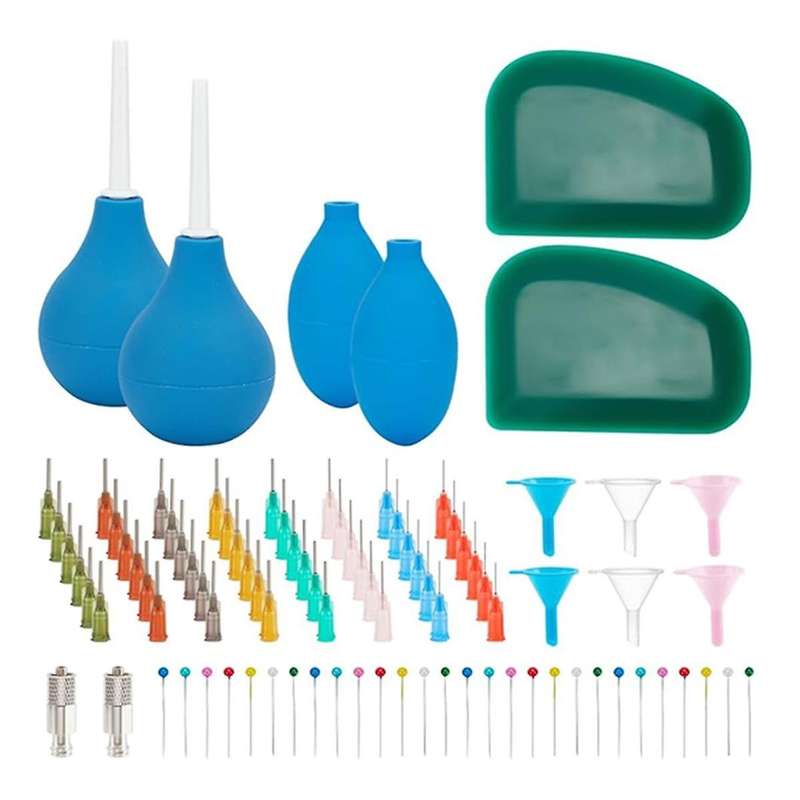 65 Piece Pottery Tools Ceramic Precision Tip Applicator Bottles, Decorating Tools, Rubber Squeeze Bo