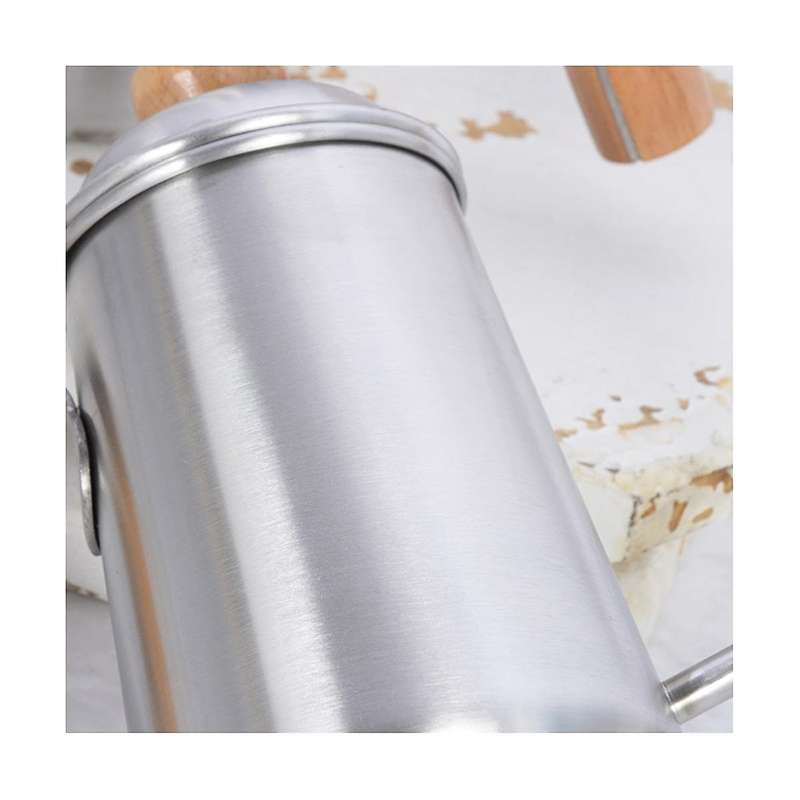650ml Thickened Stainless Steel Gooseneck Spout with Wooden Handle Coffee Kettle Household Camping