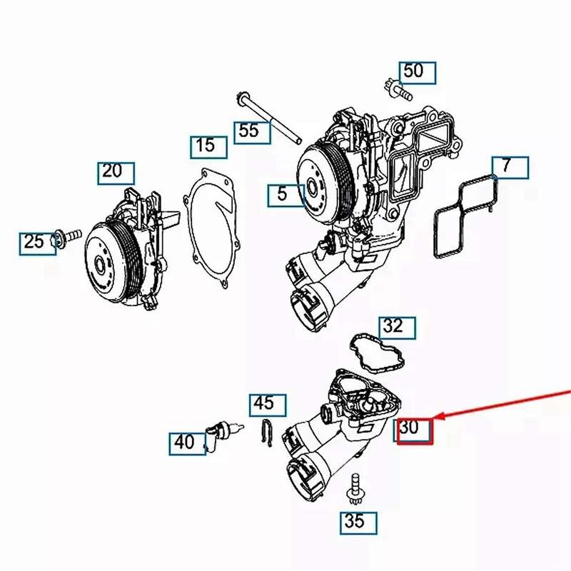 6542000115 Car Engine Thermostat for - C-Class W205, E-Class W213 2016-2022
