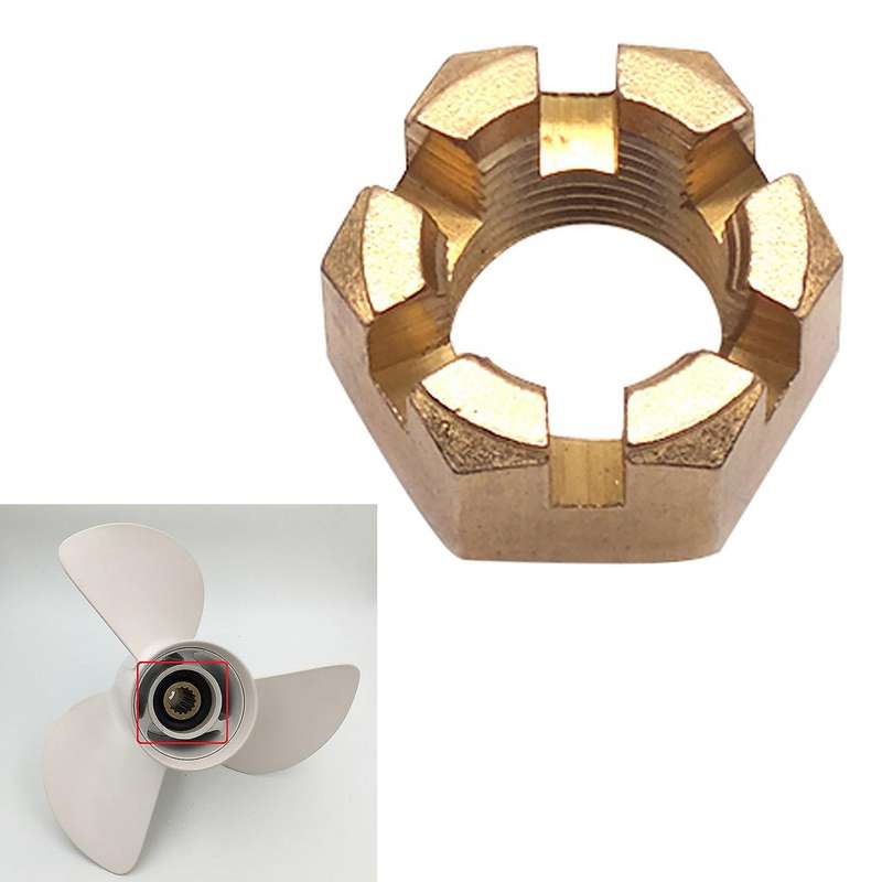 66T-W4599 Propeller Spacer Kit for Outboard Motor F30-F60 4T/2T Hidea Parsun 90171-16011 Castle Nut