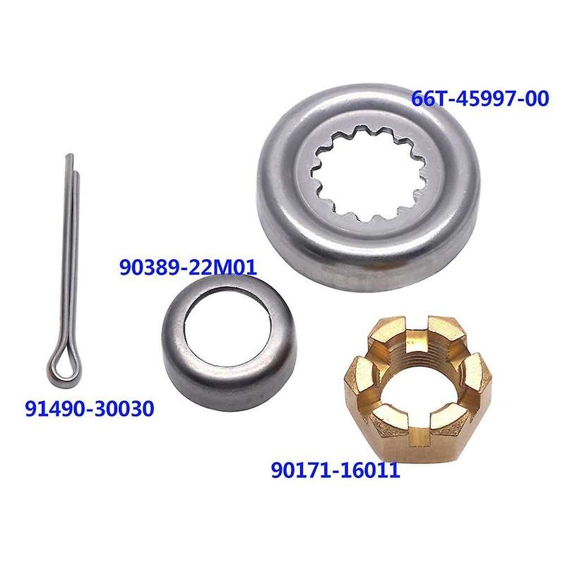 66T-W4599 Propeller Spacer Kit for Outboard Motor F30-F60 4T/2T Hidea Parsun 90171-16011 Castle Nut