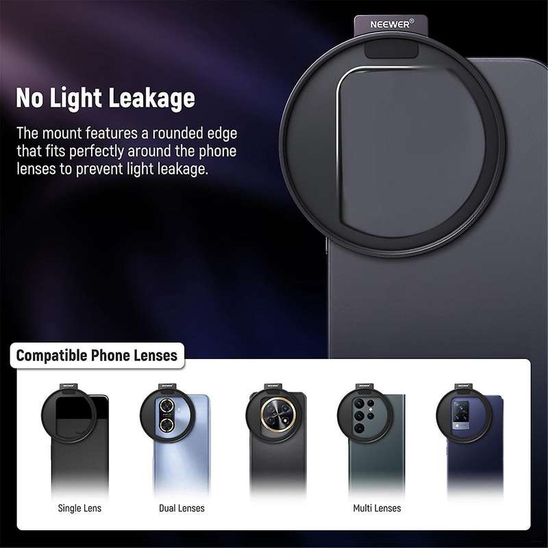 67mm Cell Phone Lens Clip Cell Phone Filter Mounting Bracket Additional Filter Expansion Frame Col