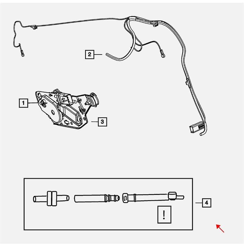 68086133AA Car Rear Windshield Washer Check Valve for JK Hardtop 2007-2018 Rear Wiper Spray Pipe