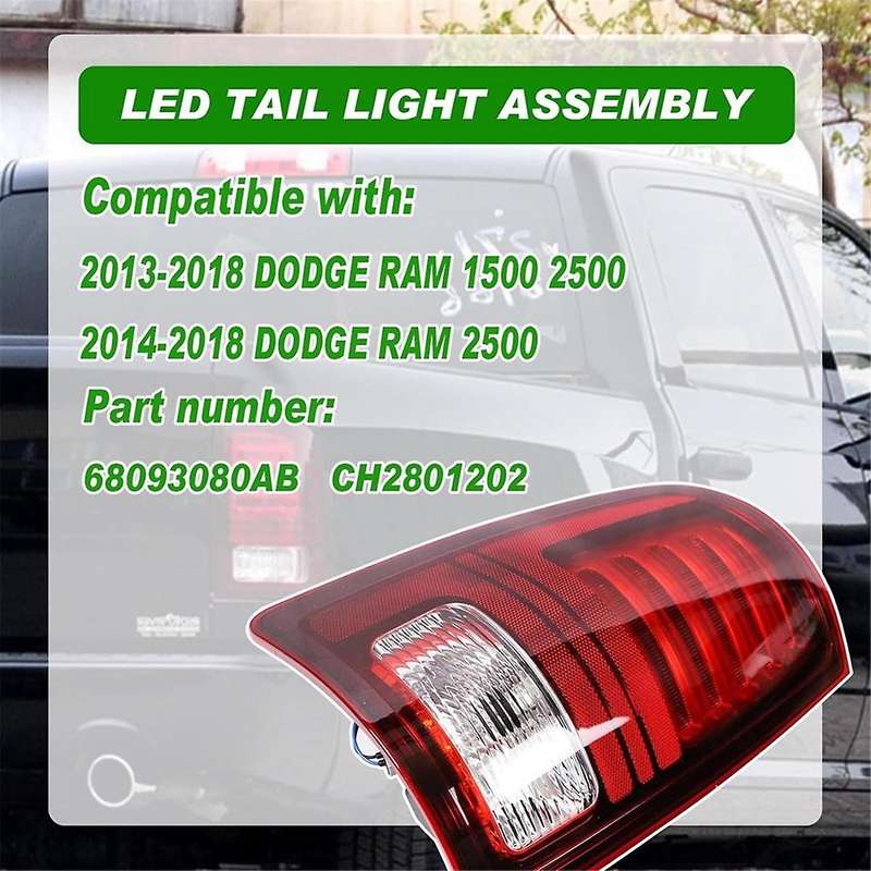 68093080AB Tail Light for Ram 1500 2500 2013-2018 3500 2014-2018 Rear Tail Light Rear Brake Tail Li