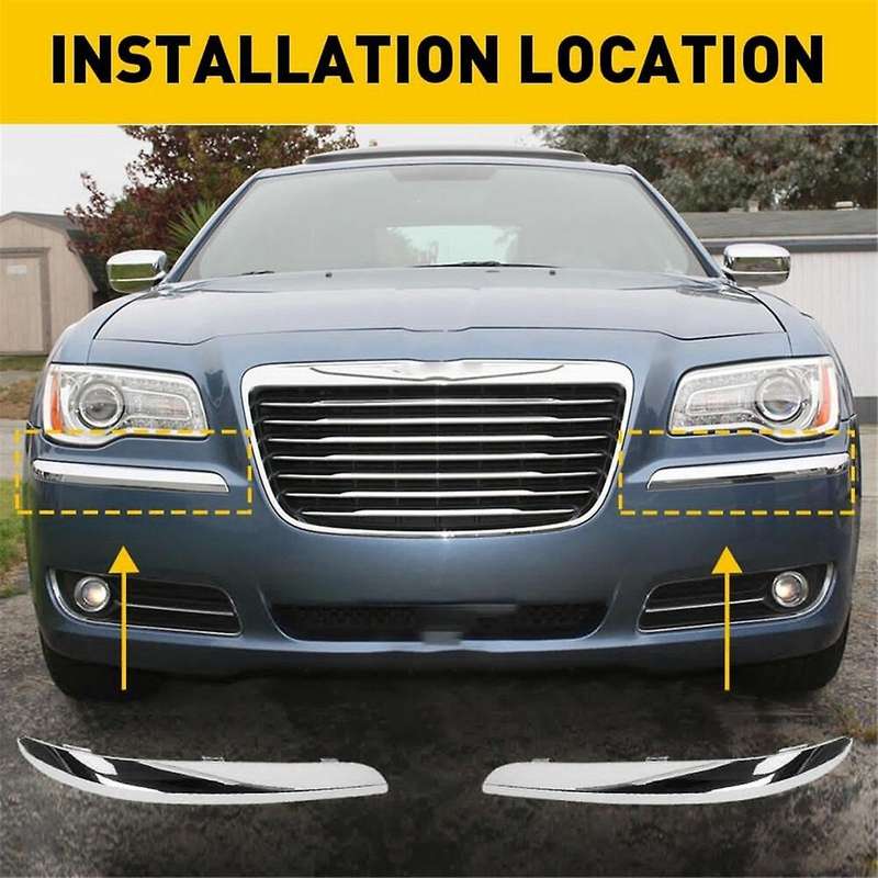 68127941ab, 68127940ab for 300 2011-2014 Front Bumper Molding Trim Set Left+right