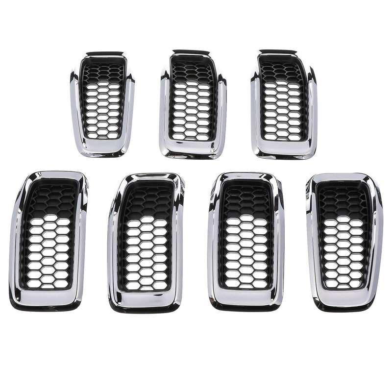 68138335AB Front Insert Mesh Grille Trim Cover Honeycomb Grill Clip-in for 2014-2018