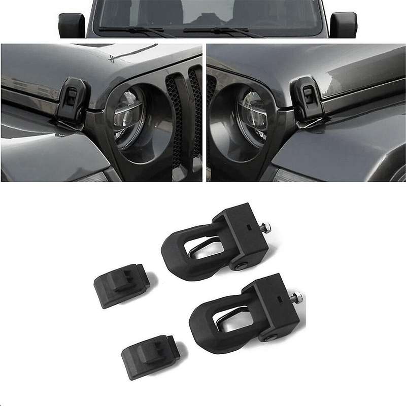 68240951AB Cover Buckle Hinge Hood Lock Left and Right Hood Latch Kit 68240952AD for Wrangler JL 20